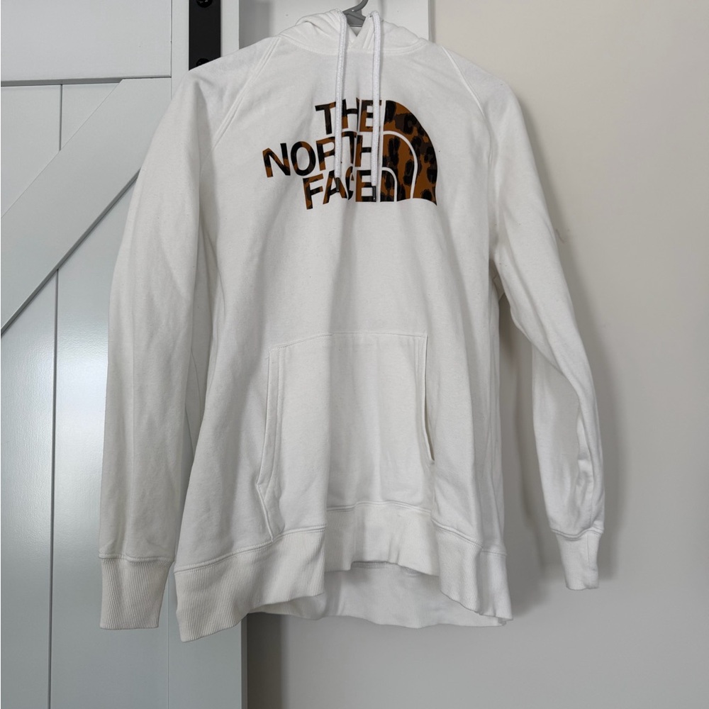 The North Face White Hoodie with Animal Print Logo